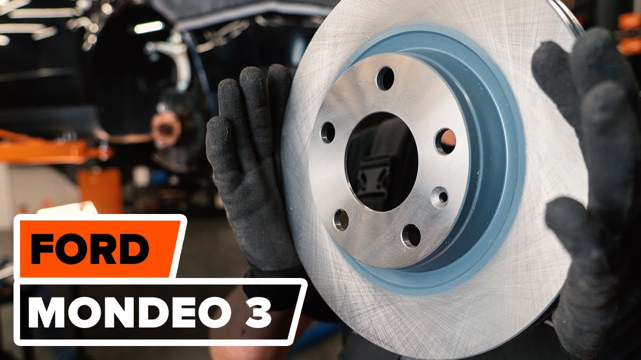 How to change front brake discs and front brake pads on FORD MONDEO 3 TUTORIAL | AUTODOC