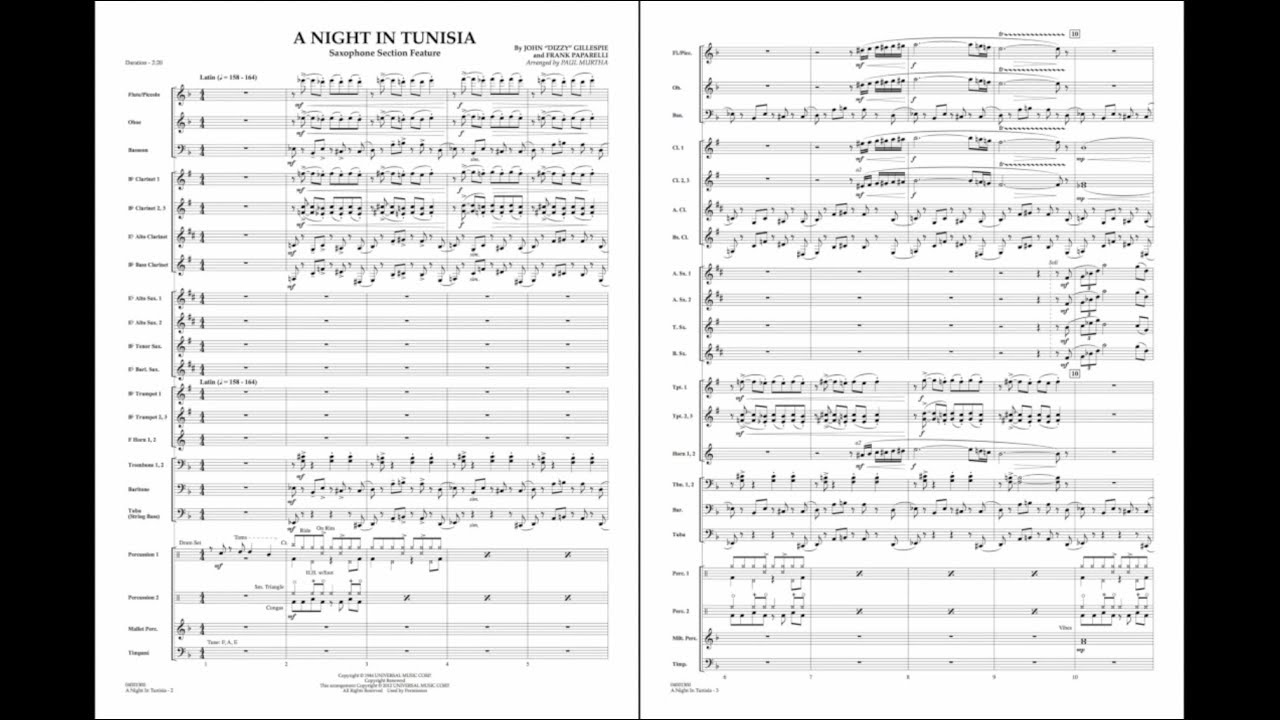 A Night in Tunisia arranged by Paul Murtha