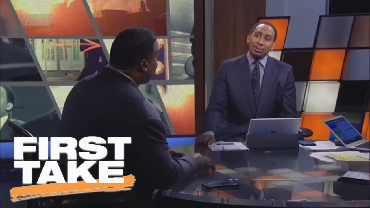 Stephen A. Smith calls out Damien Woody for not wearing tie 😂 | First Take | ESPN