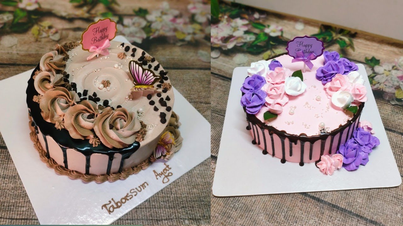 ২টি কেক এর ডেকোরেশন ১টি ভিডিও তে | Cake decoration tutorial | trendy cake decoration | #cake 
