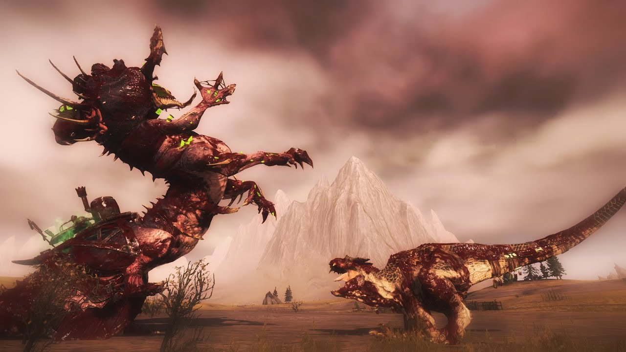 Feral Carnosaur vs Hell Pit Abomination | Clash of Monsters | Warhammer Total War in cinematic