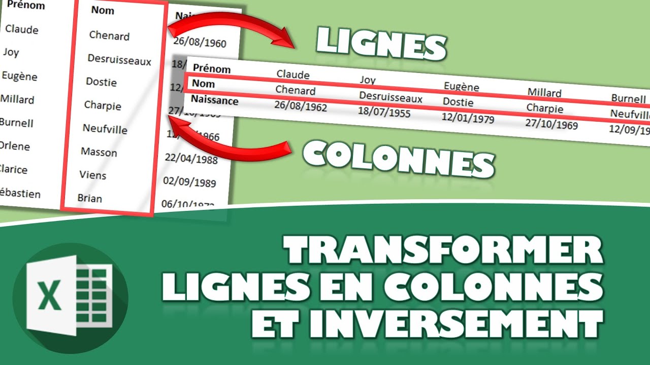 LES 3 MÉTHODES POUR TRANSFORMER DES LIGNES EN COLONNES SUR EXCEL : AVANTAGES ET INCONVÉNIENTS