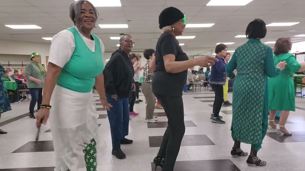 Cupid line dance today Celebrating St. Patrick's Day at Chicago's Northeast Levy Center.