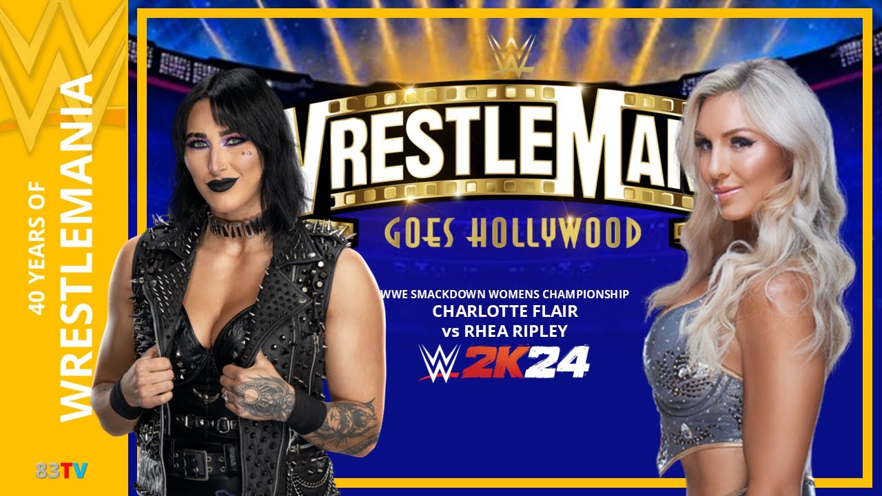WRESTLEMANIA 39 - RHEA RIPLEY Vs CHARLOTTE FLAIR - WOMENS SMACKDOWN CHAMPIONSHIP - WWE 2K24
