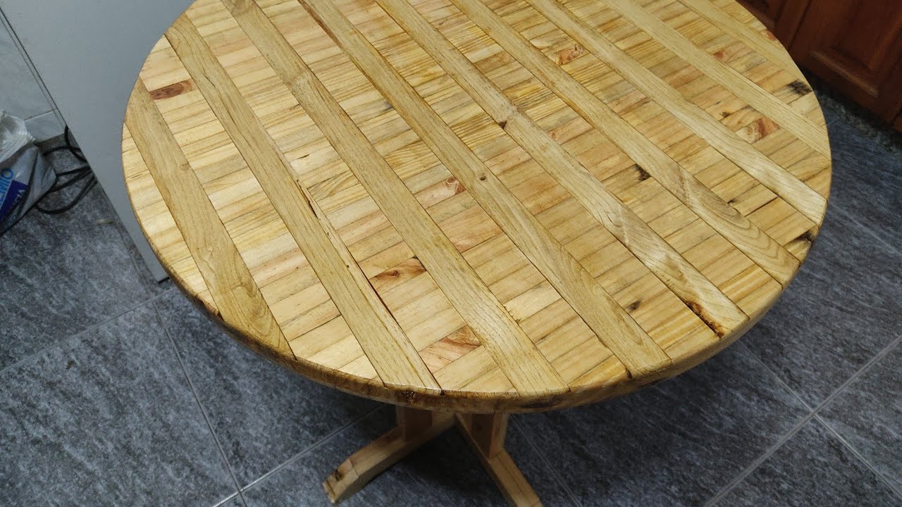 Haciendo una MESA REDONDA con madera de PALETS