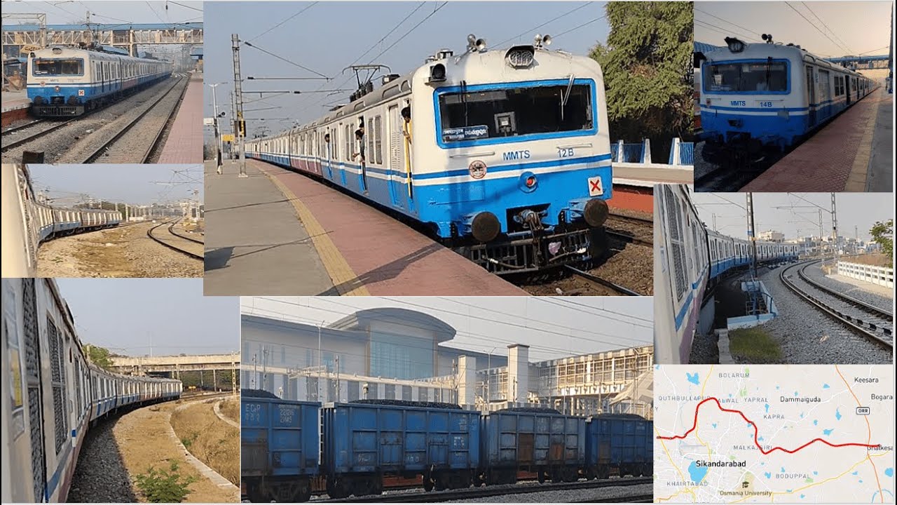 Small Journey in New route from Ghatkesar till Bharat Nagar in MMTS via  New Terminal Charlapalli