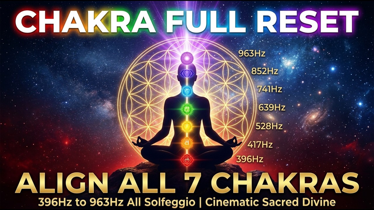 CHAKRA FULL RESET | Align All 7 Chakras and Restore Your Divine Power | 396Hz to 963Hz