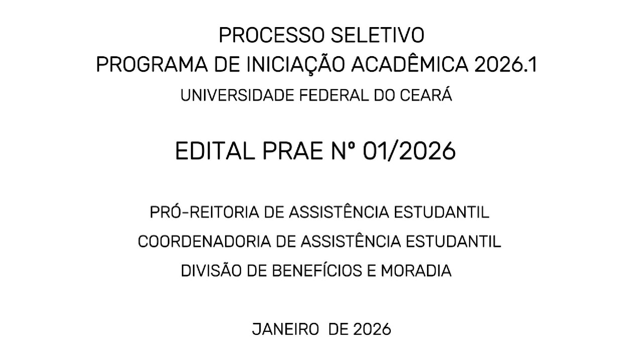EDITAL PRAE Nº 01/2026