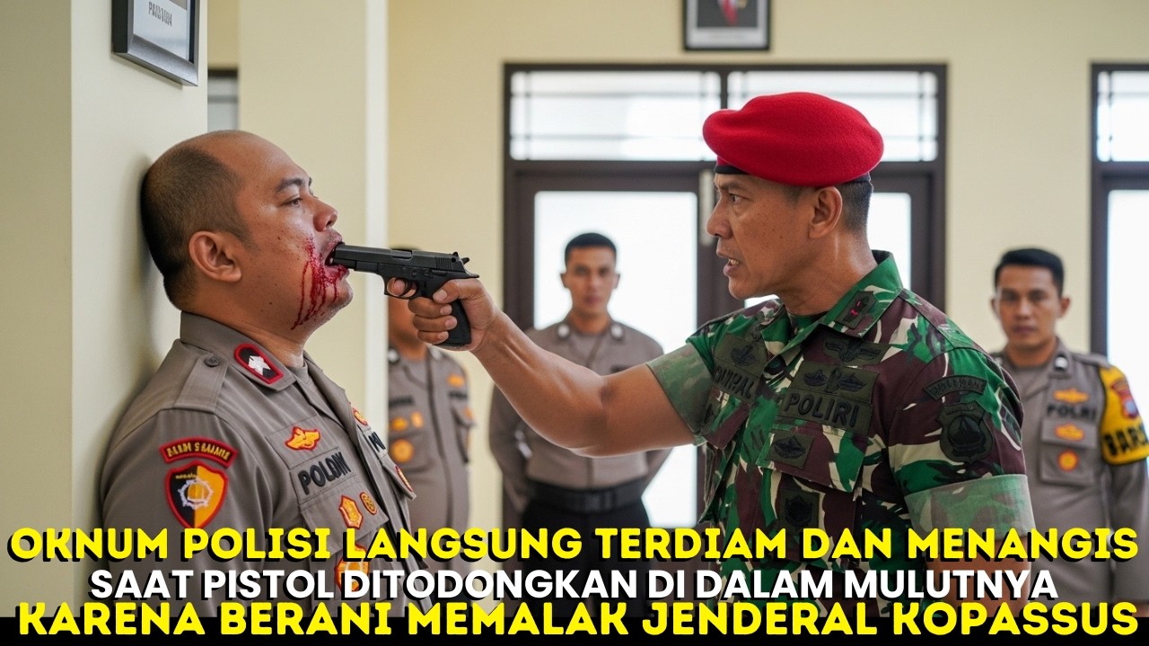 VIRAL‼️OKNUM POLISI NEKAT MEMALAK JENDERAL KOPASSUS, SAAT DI TODONGKAN PISTOL LANGSUNG TERDIAM‼️