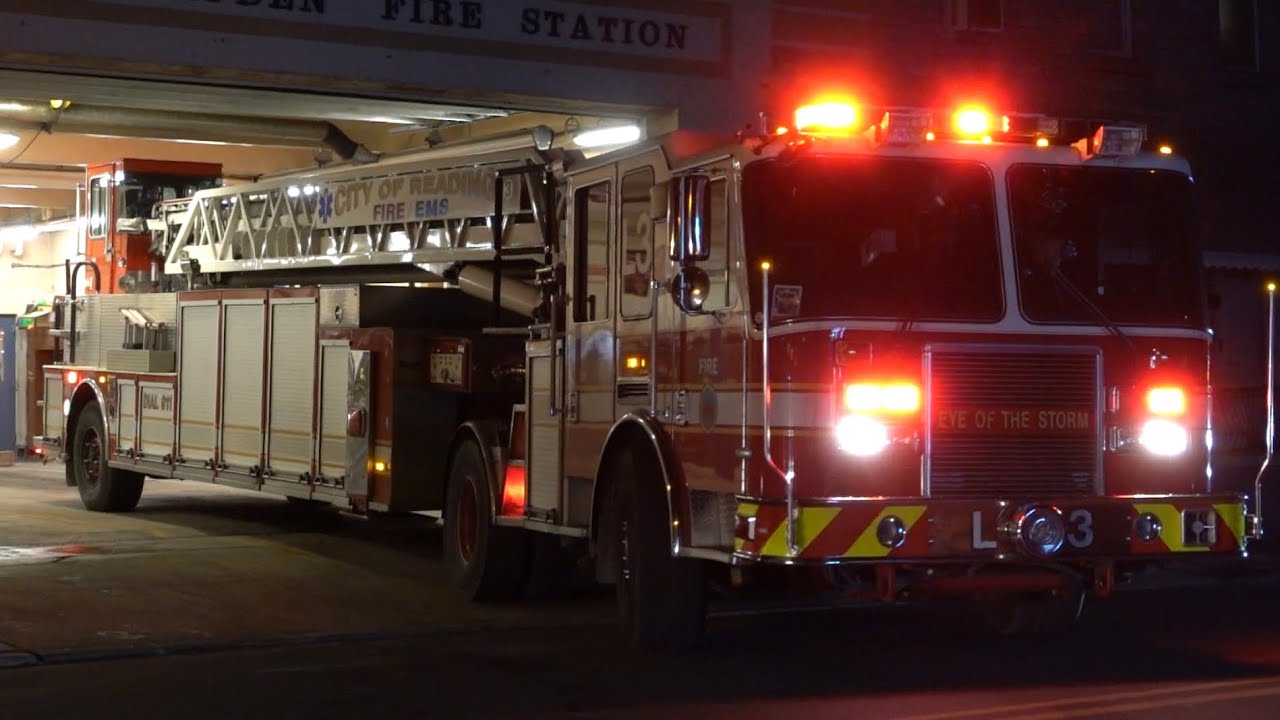 Reading Fire Department Engine 9 & Ladder 3 Responding 1/26/22