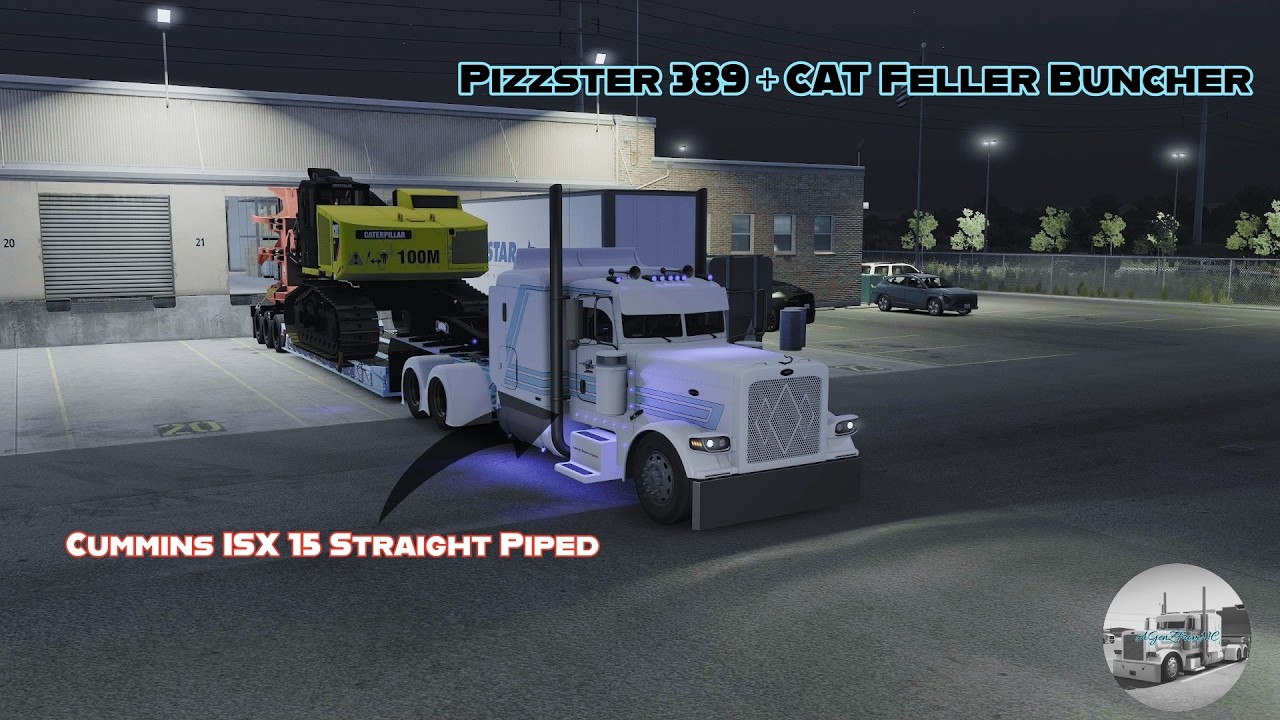 Peterbilt 389 By Pizzster Modding Hauling Feller Buncher (American Truck Simulator)