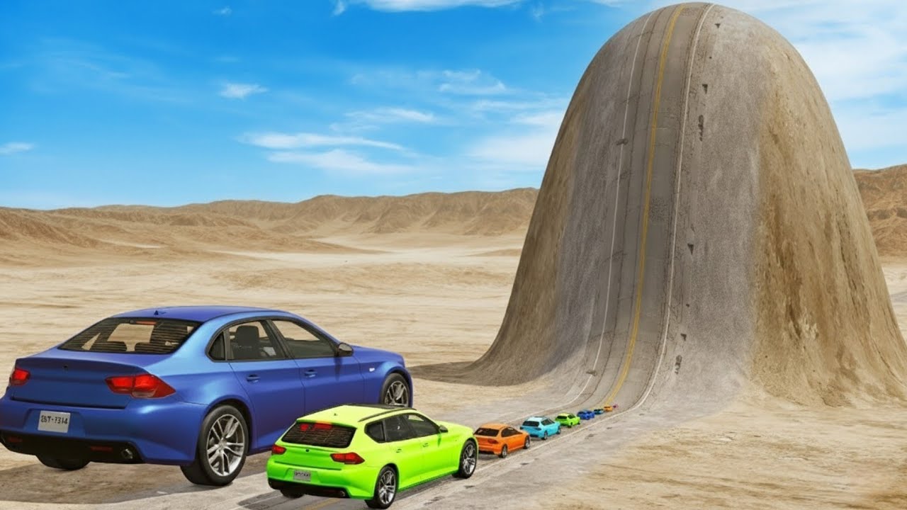 Small to Giant Cars vs Giant Bulge - BeamNG.Drive