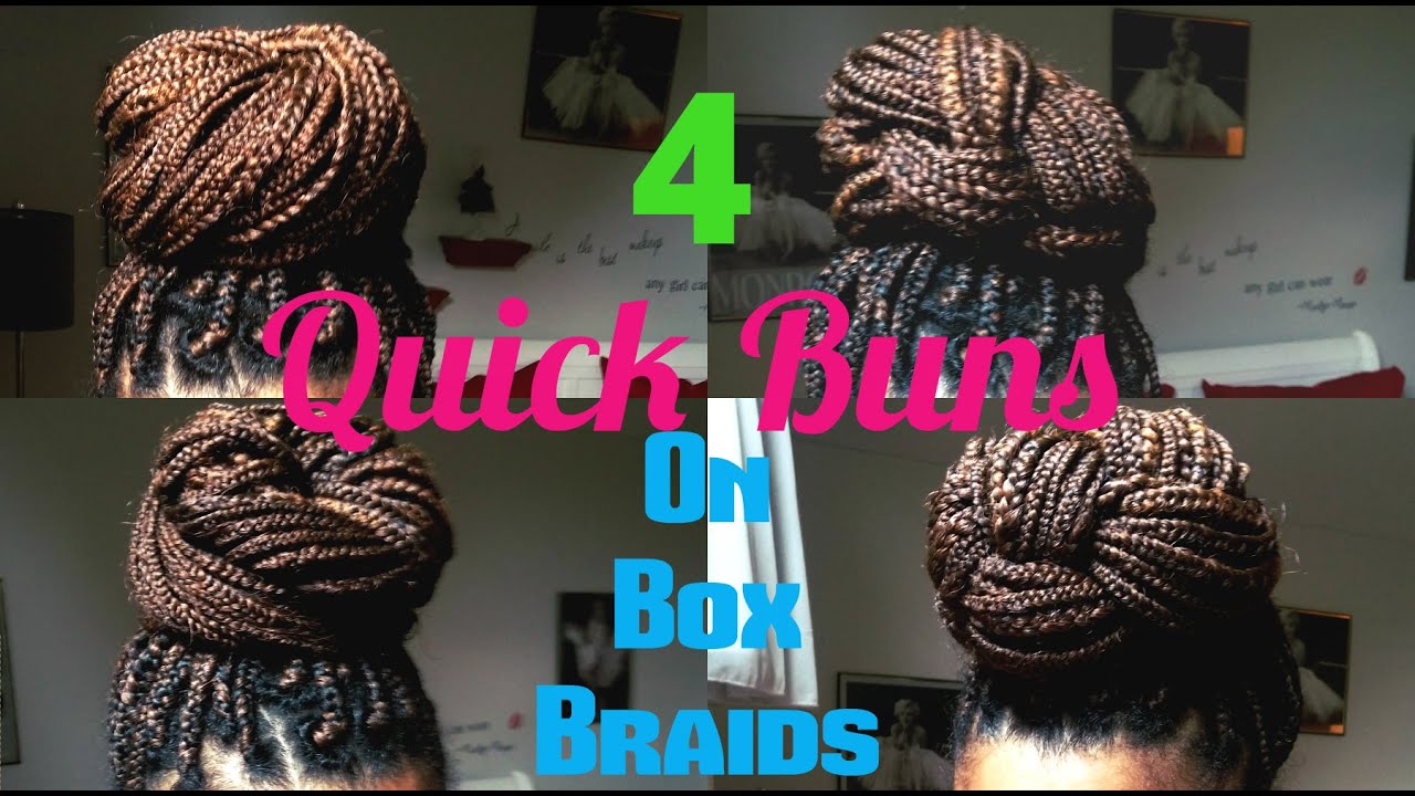 4 Elegant High Bun Hairstyles on BOX BRAIDS