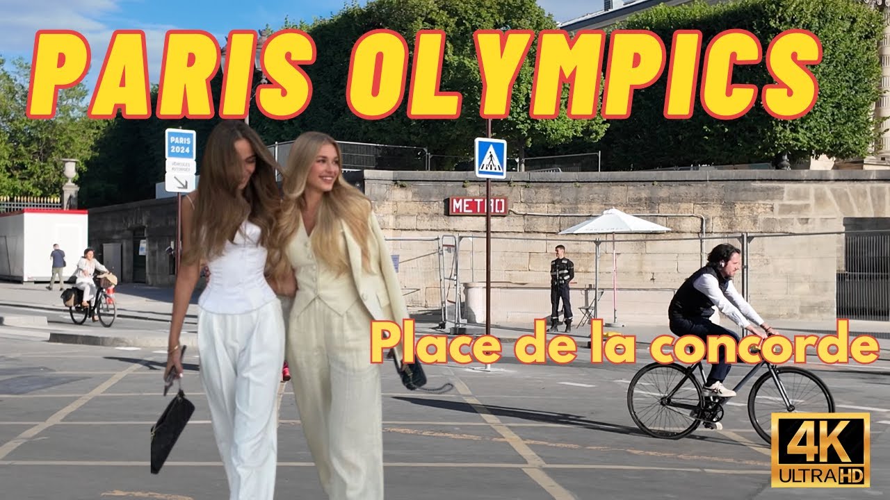 Paris Olympics France 🇫🇷 Paris Walk 2024 - Place de la concorde - 4K HDR