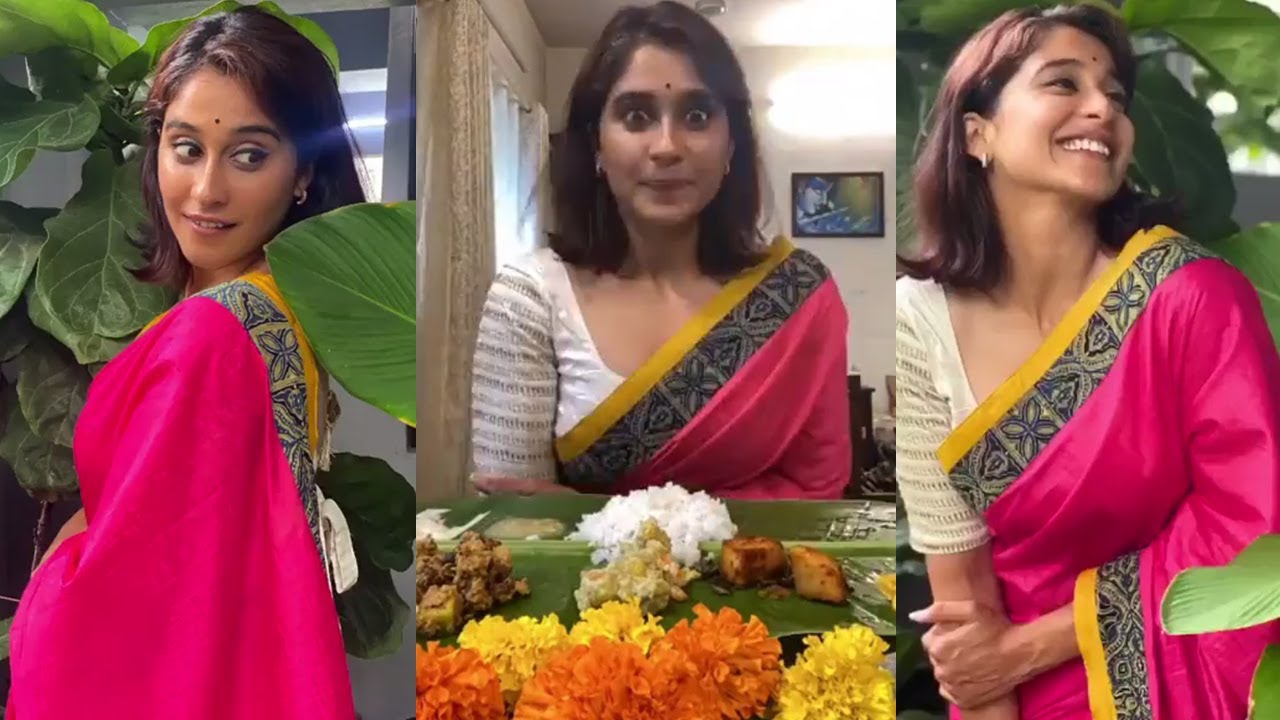 Actress Regina Cassandra Onam festival Celebration With Her Family | Silver Screen