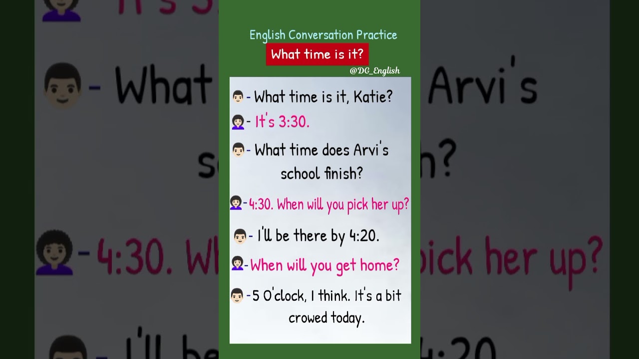 What time is it? 👩🏻‍🏫 English Conversation Practice | Speak Fluent English