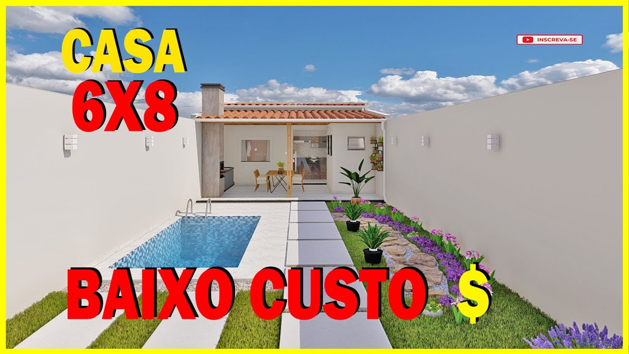МАЛЕНЬКИЙ ПРОСТОЙ ДОМ С ЗАДНИМ ДВОРОМ │ 1 СПАЛЬНЯ │ 6X8 │ 48 М&sup2; │ УЧАСТОК 6X20