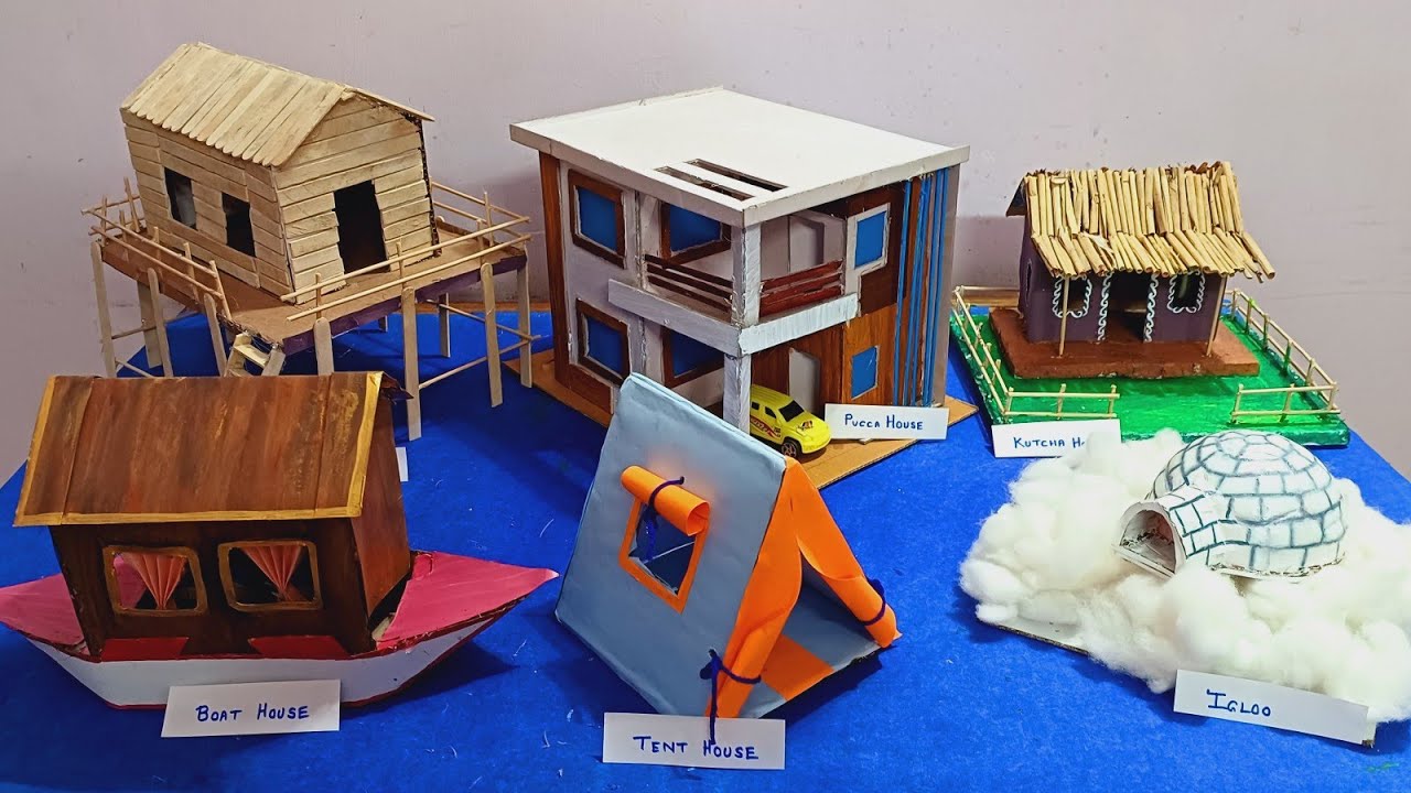 Type of house model making | Types of house's school project | Types of houses project model