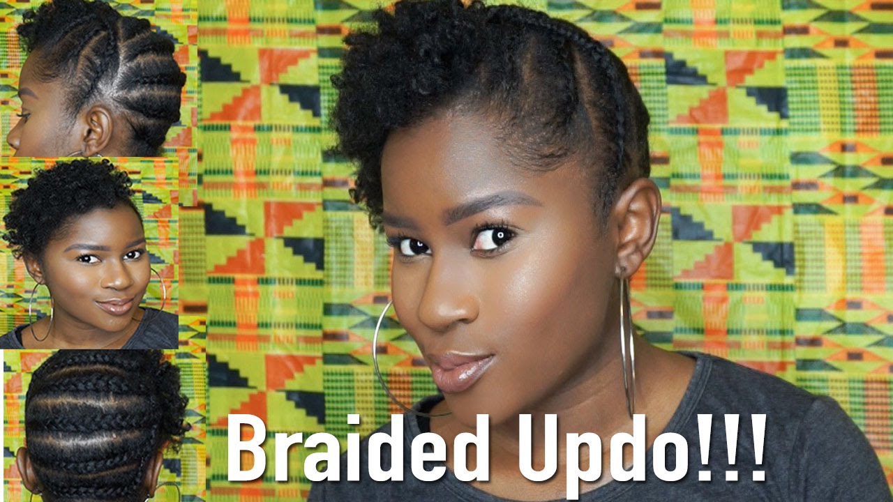 Braided Updo Style on Short Type 4 Natural Hair!!!|Mona B.