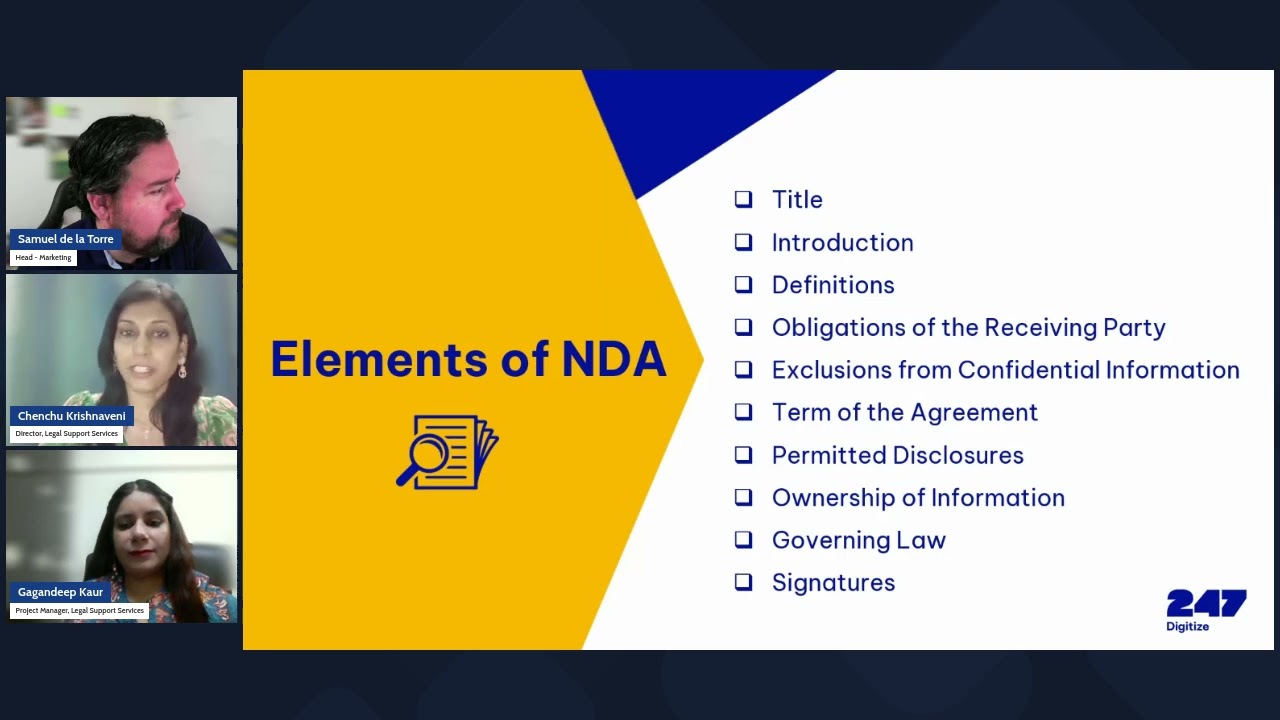Non Disclosure Agreements  NDAs