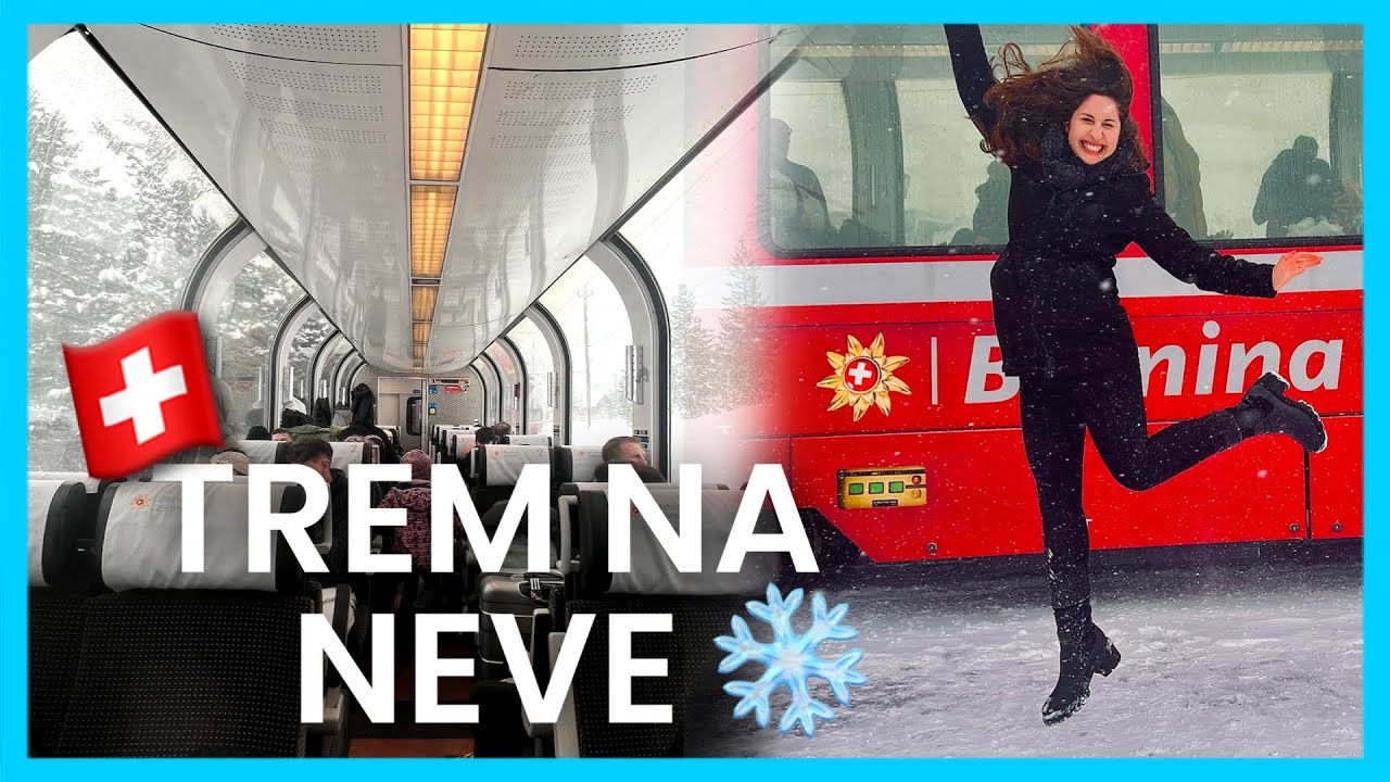 TREM TRANSPARENTE PANORÂMICO NA NEVE | ST. MORITZ SUÍÇA | BERNINA EXPRESS | Viagem Tamanho Família