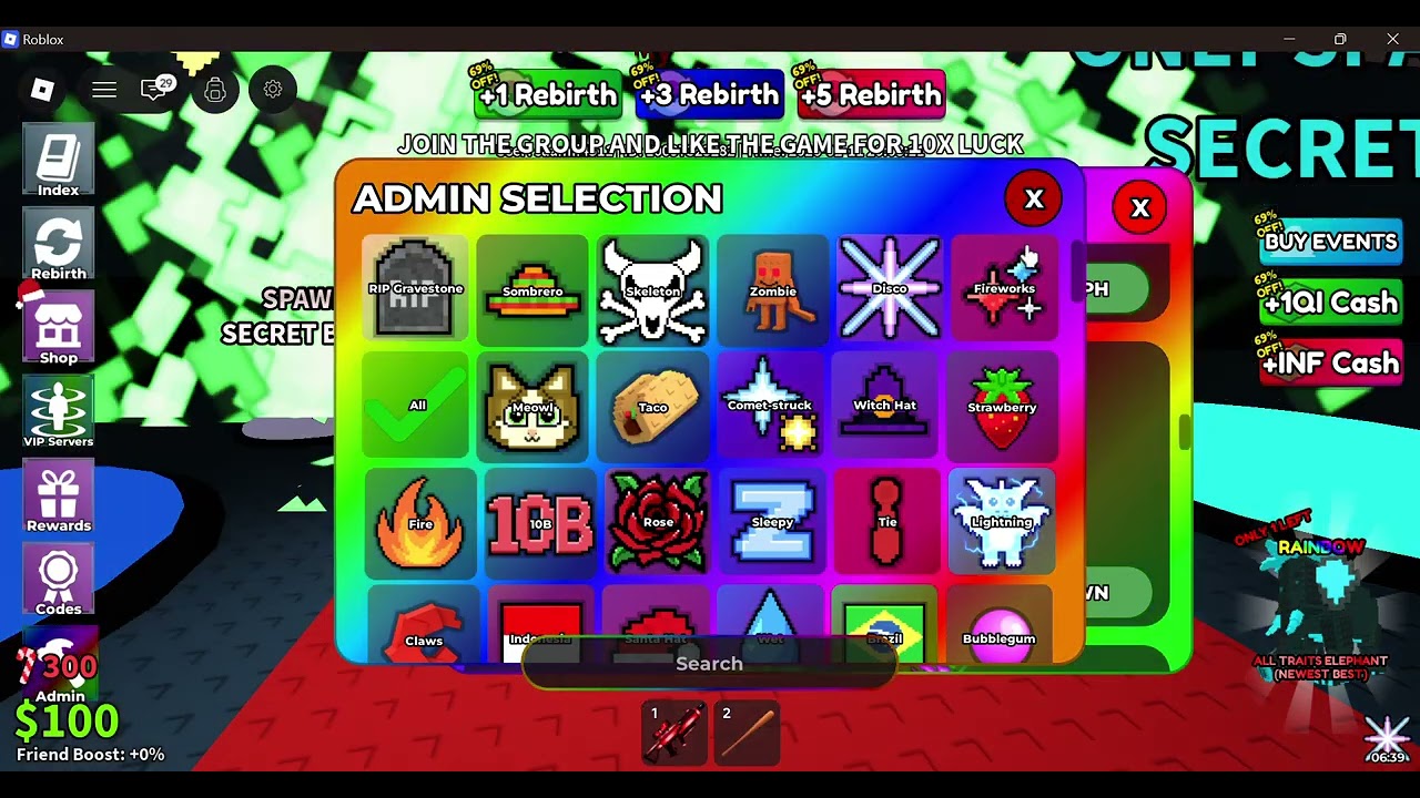 we are playing in steal a brainrot but is modded