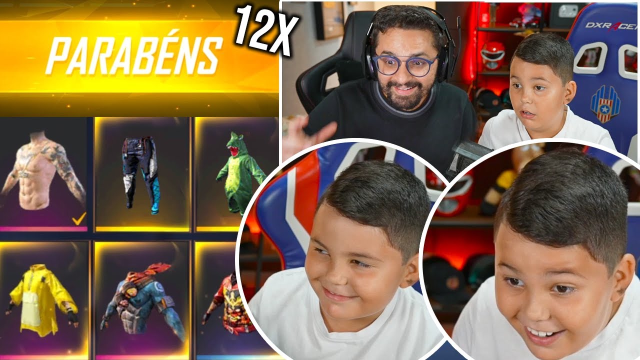 💎FIZ UMA SURPRESA PRA ESSA CRIANÇA DE 8 ANOS QUE PERDEU A CONTA DO FREE FIRE E...💎
