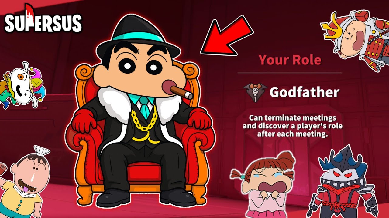 Shinchan Became Godfather In Super Sus 😱🔥 | Shinchan Playing Among Us 3D | Funny Game 😂
