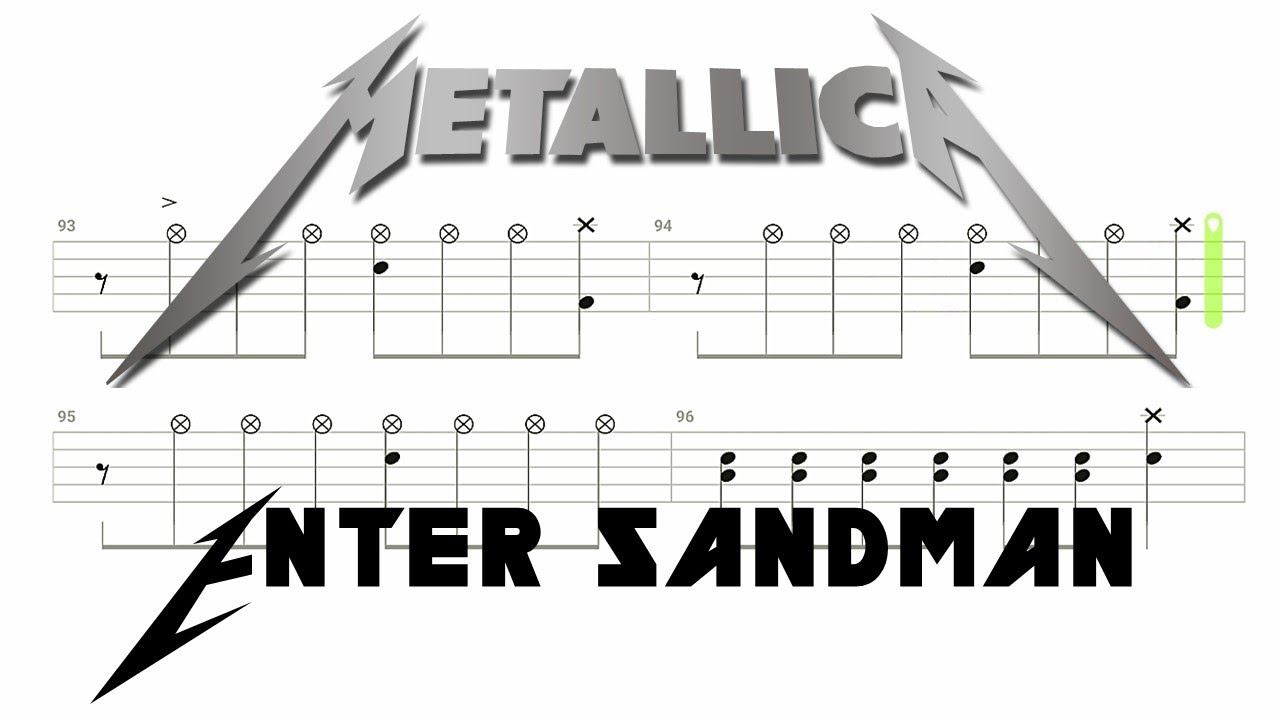 Metallica - Enter Sandman (🔴 Drum Notation | Tutorial) @chamisdrums Bass tabs on @ChamisBass