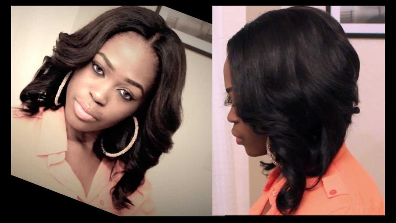 Cutting/Styling/Installing U-Part Bob Wig + Blending Short Hair With Weave