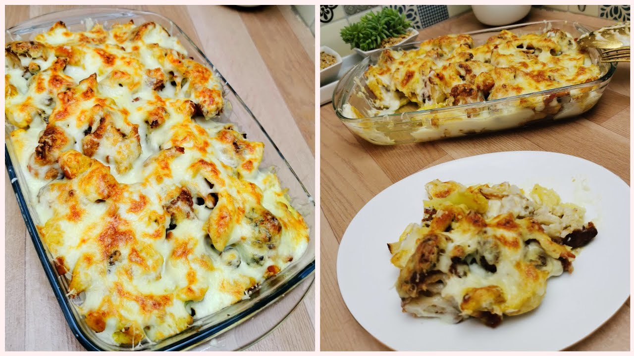 غراتان الشفلور والبطاطا بالبيشاميل مذاق وبنة روعة الروعات 😋