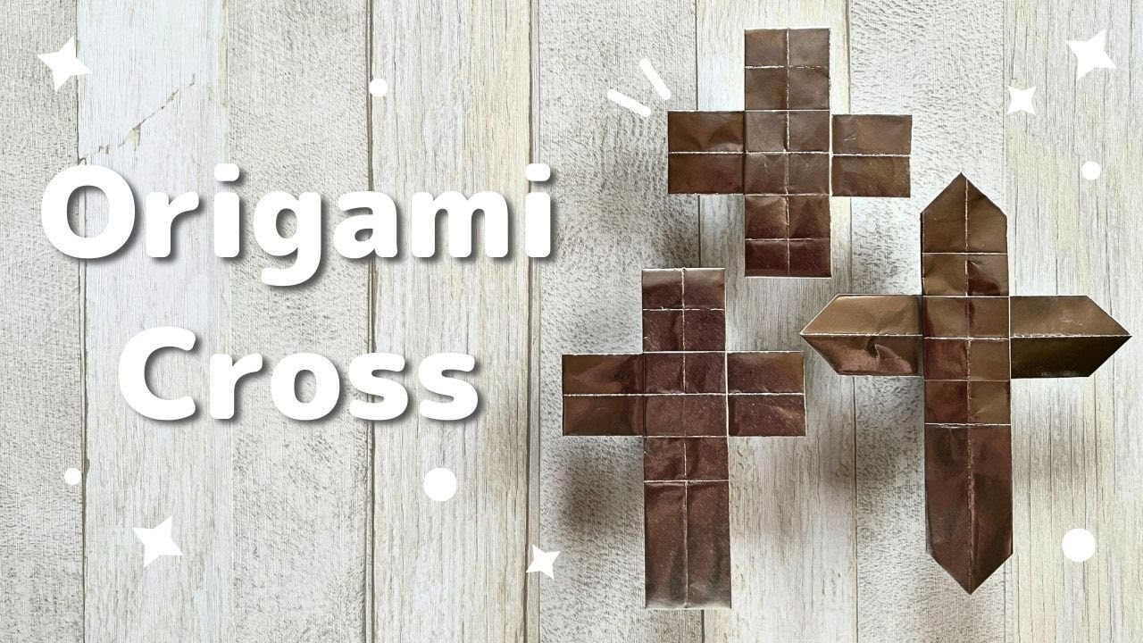 How to make an origami cross (difficulty level: 2★★) 十字架の折り紙の折り方