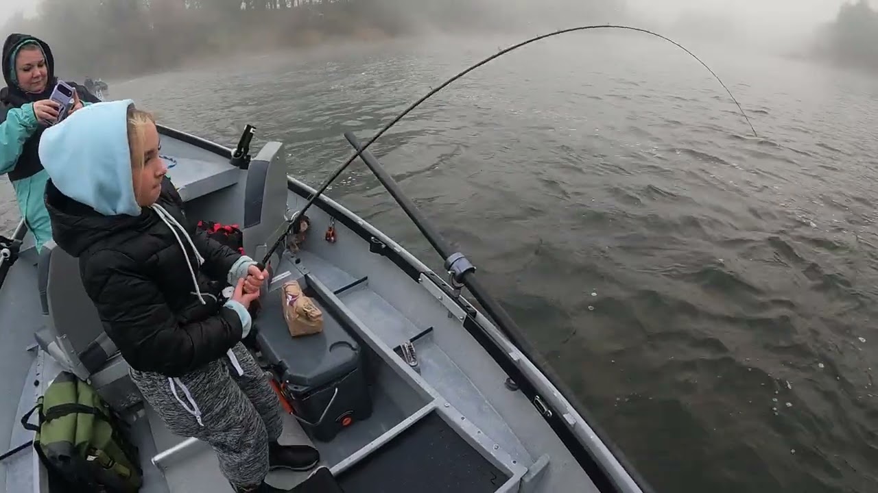 My princess catching her 1st steelhead 