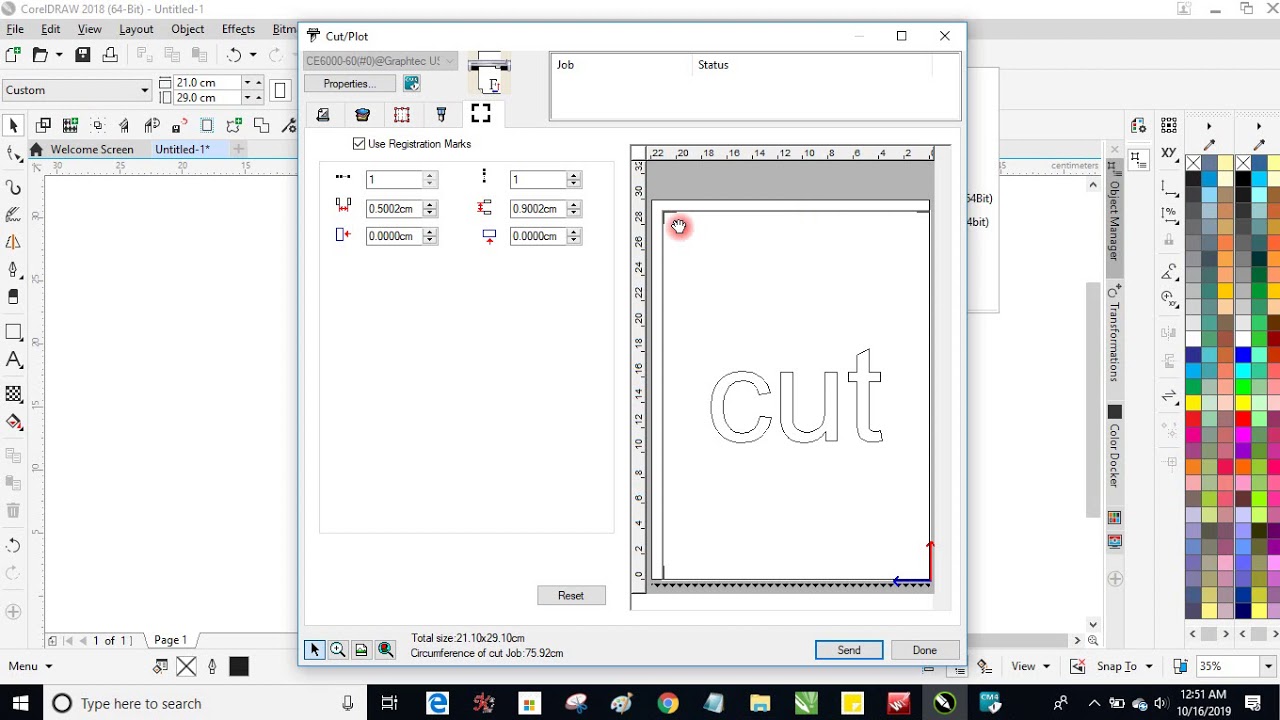 cara cuting copy berurutan A3 mesin GRAPHTEC CUTTING MASTER 4 continue cutting A3