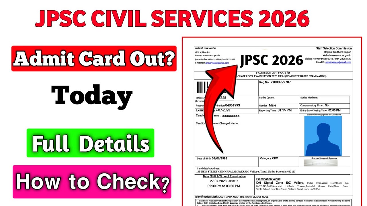 jpsc civil services admit card | jpsc prelims 2026 admit card | jharkhand civil services admit card 