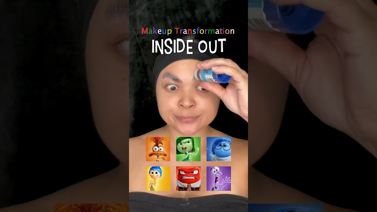 Преображение с макияжем &laquo;ТРЕВОГА&raquo; 😬 #InsideOut2 #иллюзиямакияж #урокимакияжа