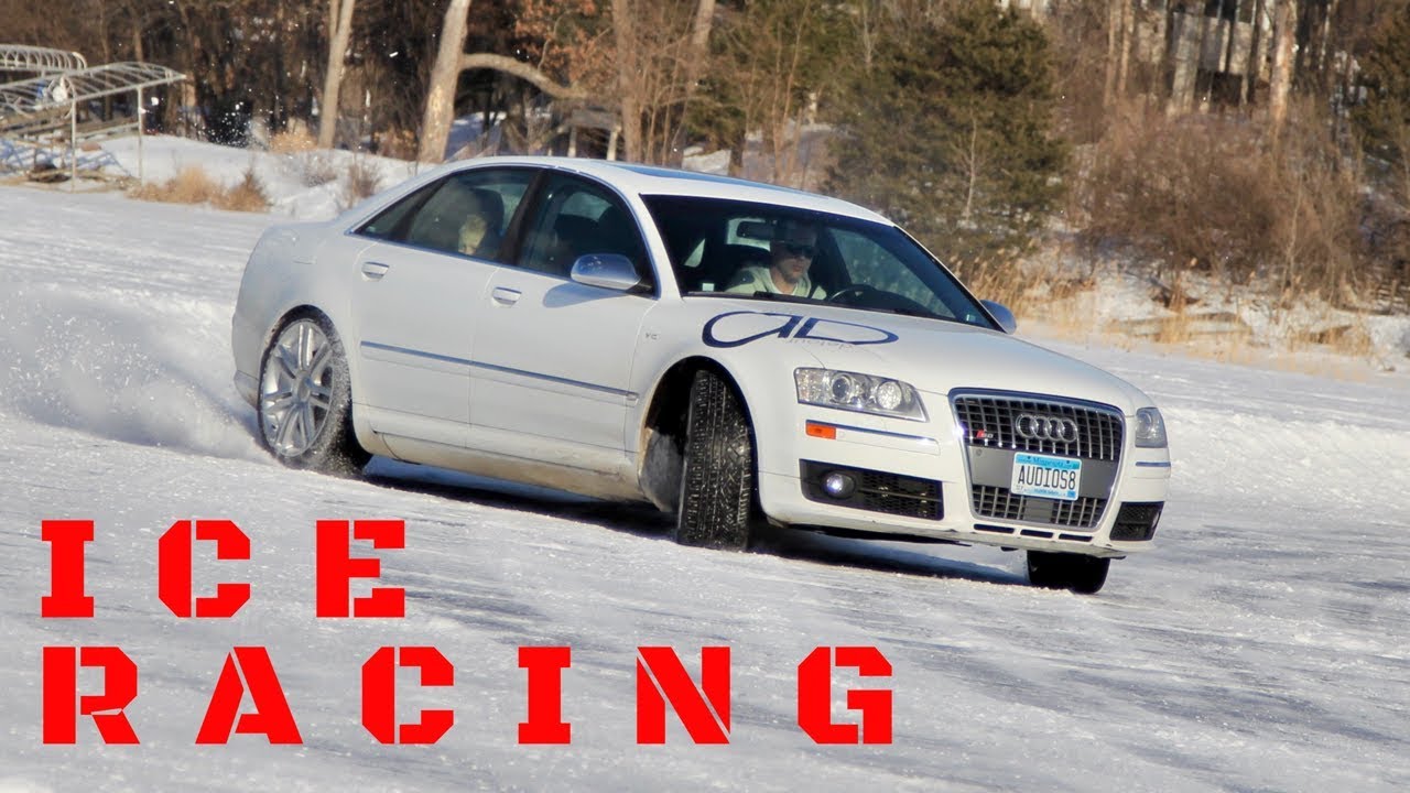 I take my Audi S8 V10 ICE RACING on a FROZEN LAKE!!