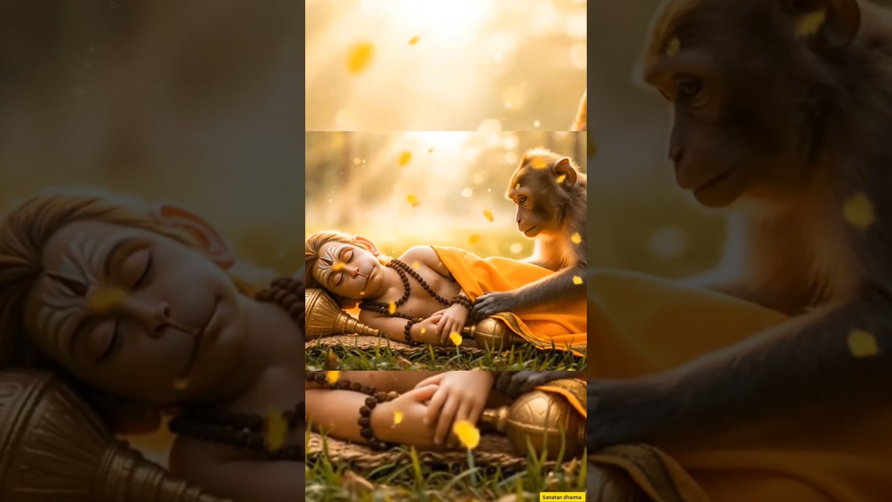Baby Hanuman&rsquo;s Divine Nap 🌿🕊️ &ndash; A Peaceful Forest Blessing