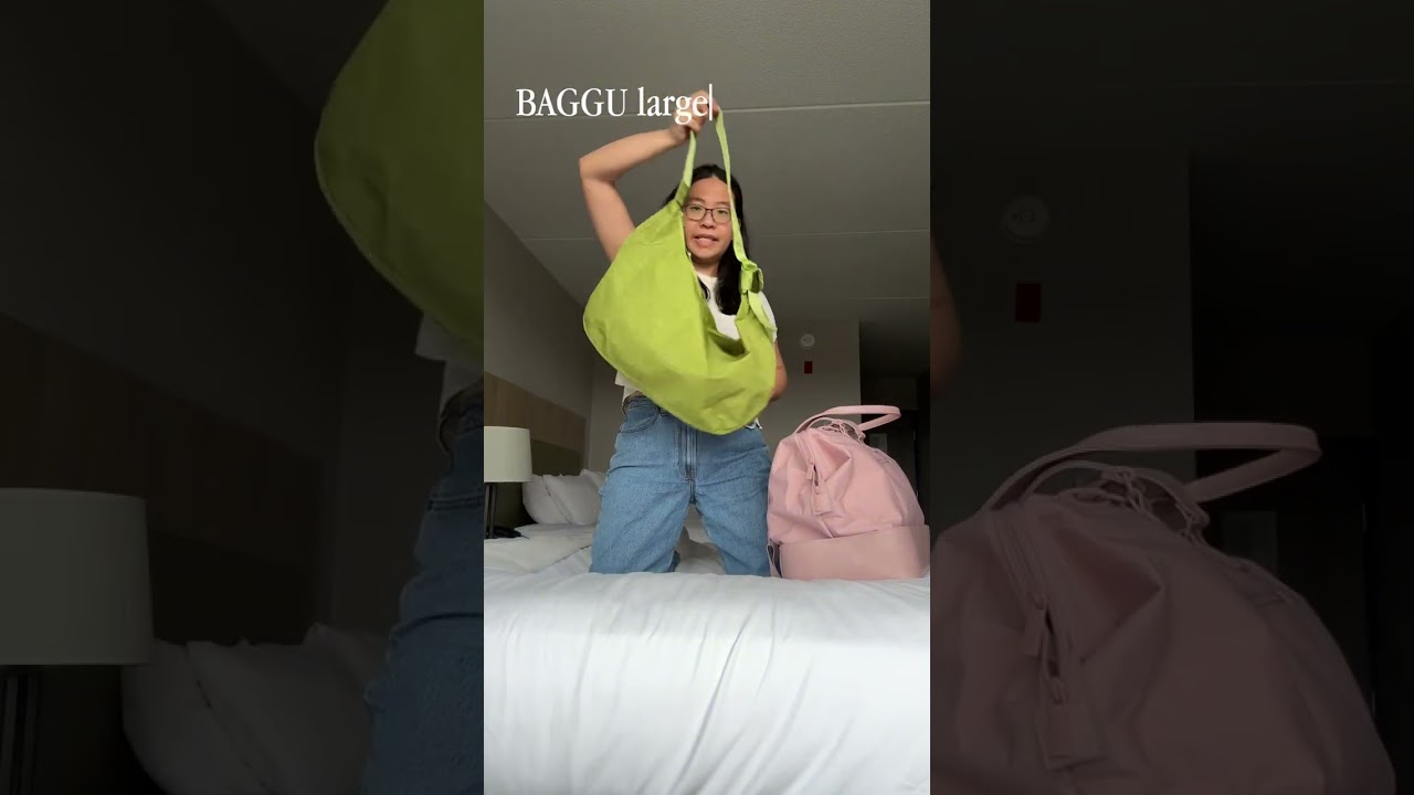 Weekend trip: baggu large crescent bag vs. BEIS weekender clamshell duffle bag? Review & comparison