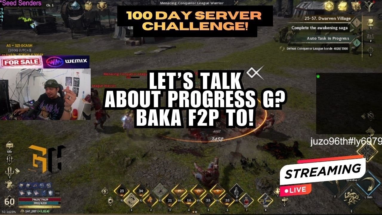 DAY 24 OF 100TH LIVE CHALLENGE UNTIL LEGEND OF YMIR WILL GIVE ME A SERVER!