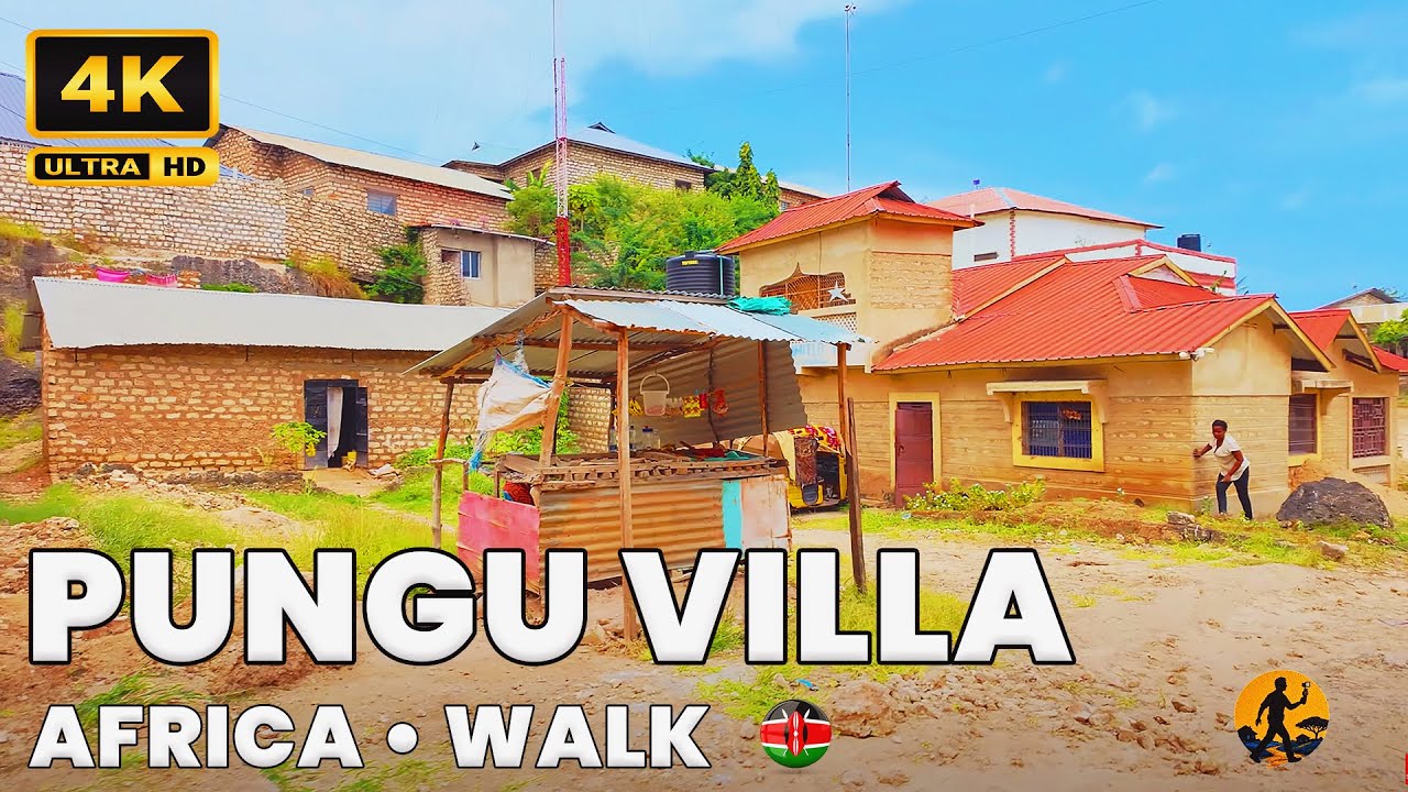 Pungu Villa Likoni 🇰🇪 | Fast-Growing African Village Life Walking Tour in Mombasa Kenya | 4K UHD