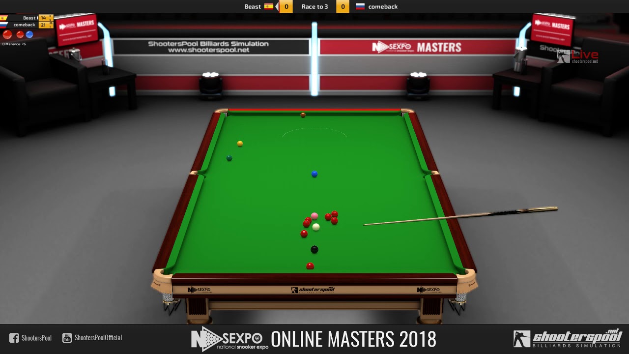 NSEXPO Online Snooker Masters 2018 | Beast Vs. comeback | ShootersPool Billiards Simulation