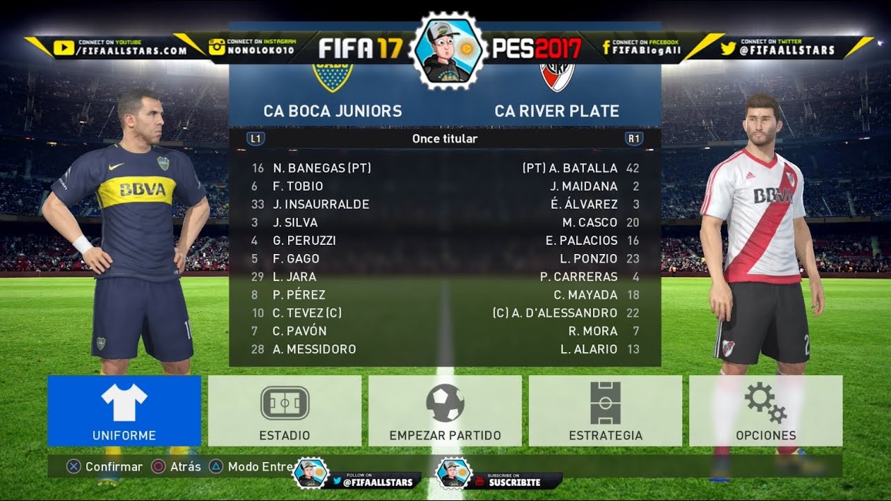 Pro Evolution Soccer 2017 Liga Argentina Kits - Camisetas