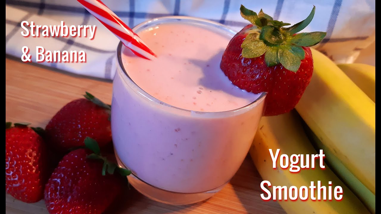 Strawberry Yoghurt Smoothie Recipe | Healthy Yoghurt Smoothie for Kids | by Delhi Cookbook