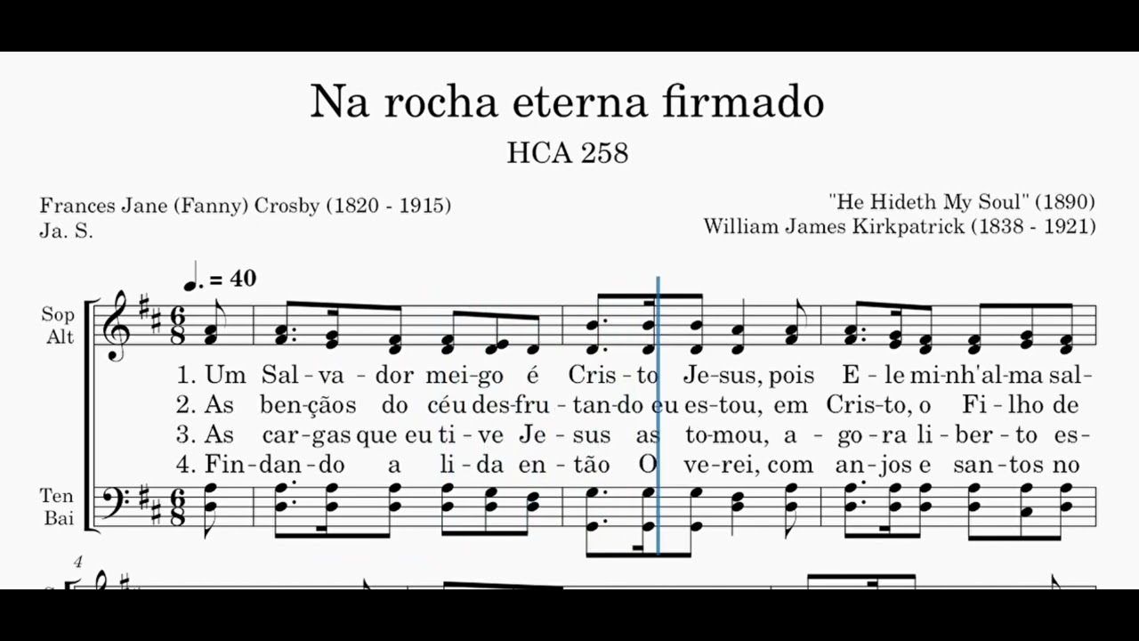 Harpa Cristã nº 258 - Na rocha eterna firmado - coral