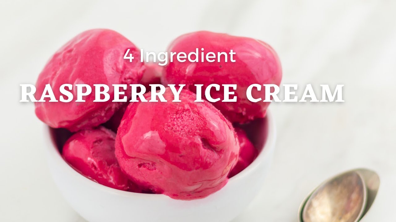 Raspberry Ice Cream Recipe | Homemade No Churn Ice Cream | Ice Cream without Ice Cream Maker