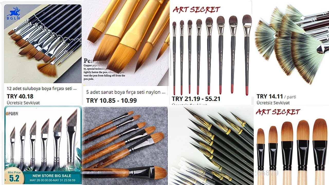 UCUZ Kaliteli Sanatsal Fırçalar - Akrilik - Yağlıboya - Suluboya -aliexpress alışveriş nasıl yapılır