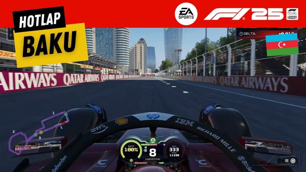 Baku Hot Lap | F1 25 Time Trial | PS5 Gameplay – Azerbaijan GP
