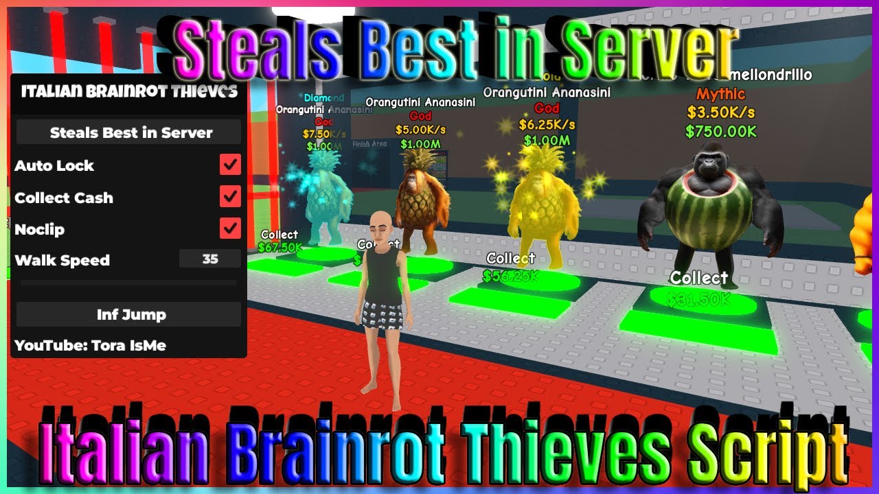 Roblox Italian Brainrot Thieves 🧠 Script - Steals Best in Server , Auto Lock , MORE (NOKEY!!)
