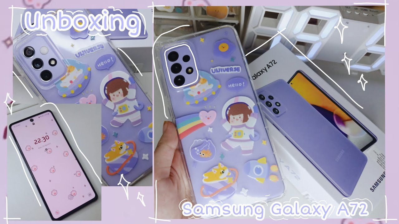 Samsung Galaxy A72 Unboxing + Set up | Aesthetic unboxing | my new phone | Indonesia 2021 | Eng sub